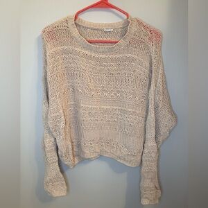 Garage Cream Knit 100% cotton open knit Sweater small/XS